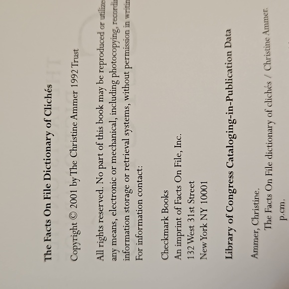 The Facts On File Dictionary of CLICHÉS @2001 gift for a Wordsmith like new - Picture 3 of 7